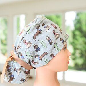 Dachshunds~ Ponytail Scrub Cap, Surgical Hat, OR, CNA, Cap, CRNA, MD, Tech, Gift